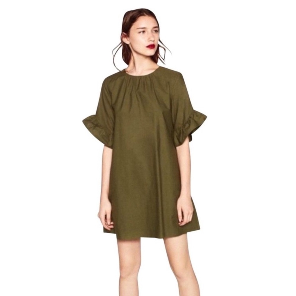 Zara Olive Green Romper Short Casual Dress